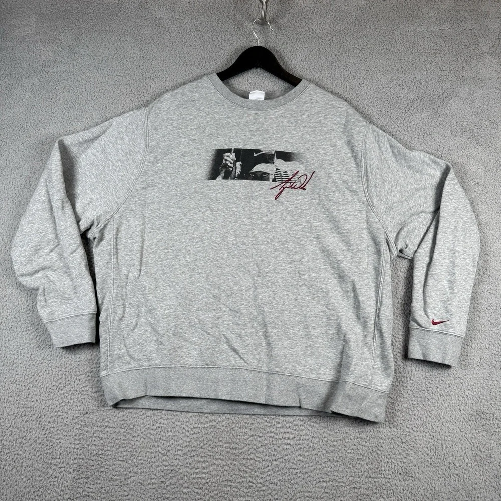 Nike Tiger Woods 25th Anniversary Mens XXL Gray Crew Golf Sweatshirt DJ9919-063
